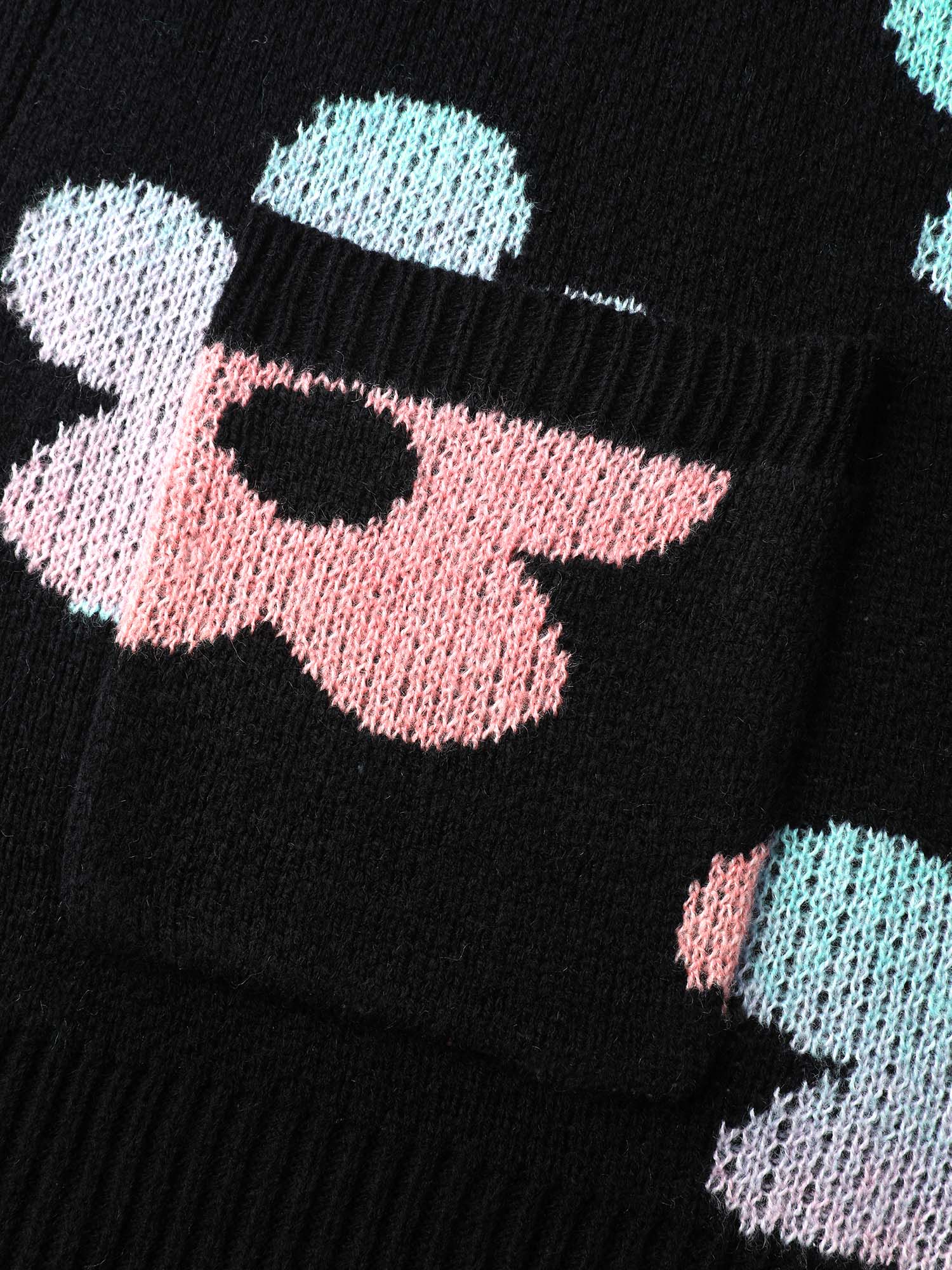 Floral Jacquard Print Color Gradient Knit Cardigan