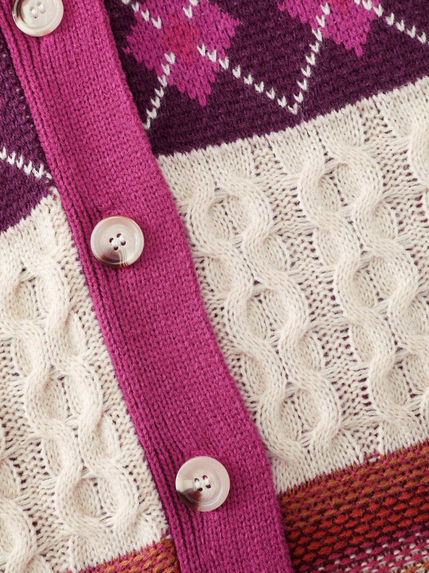 Boho Pattern Jacquard Knit Cardigan