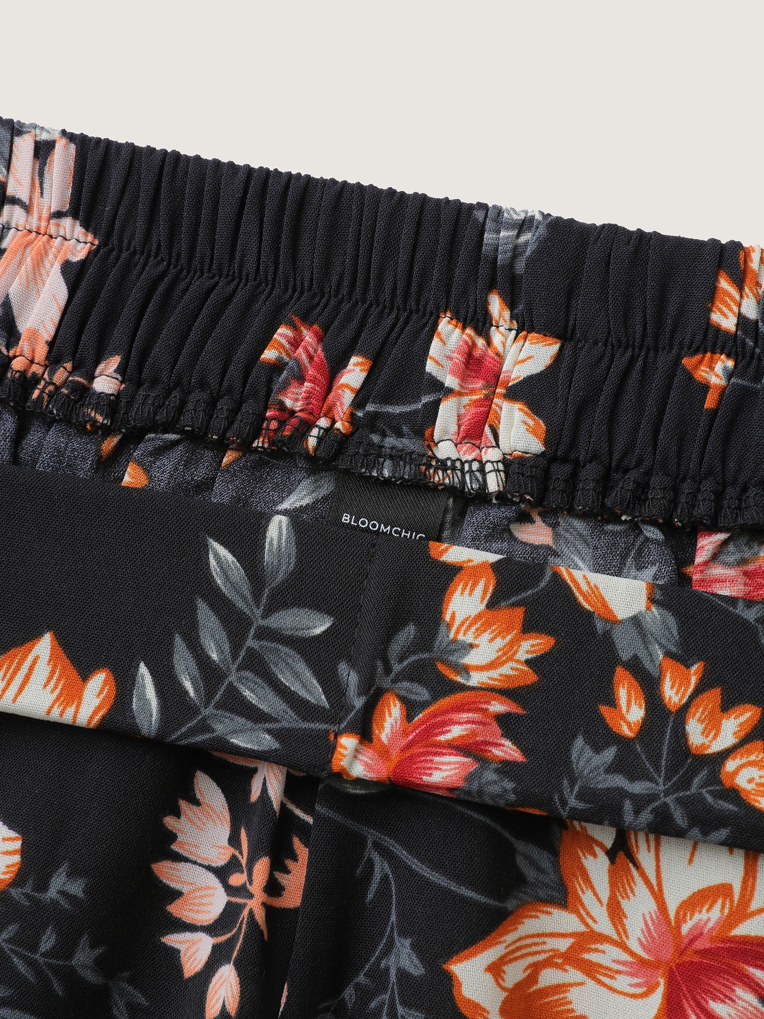 Floral Print Ruffled Wide-Leg Pants