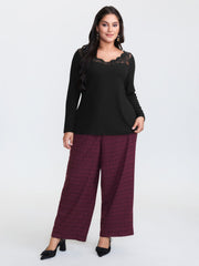 Sheer Lace V-Neckline T-Shirt