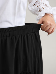 Ruffled Trim Sheer Midi Skirt