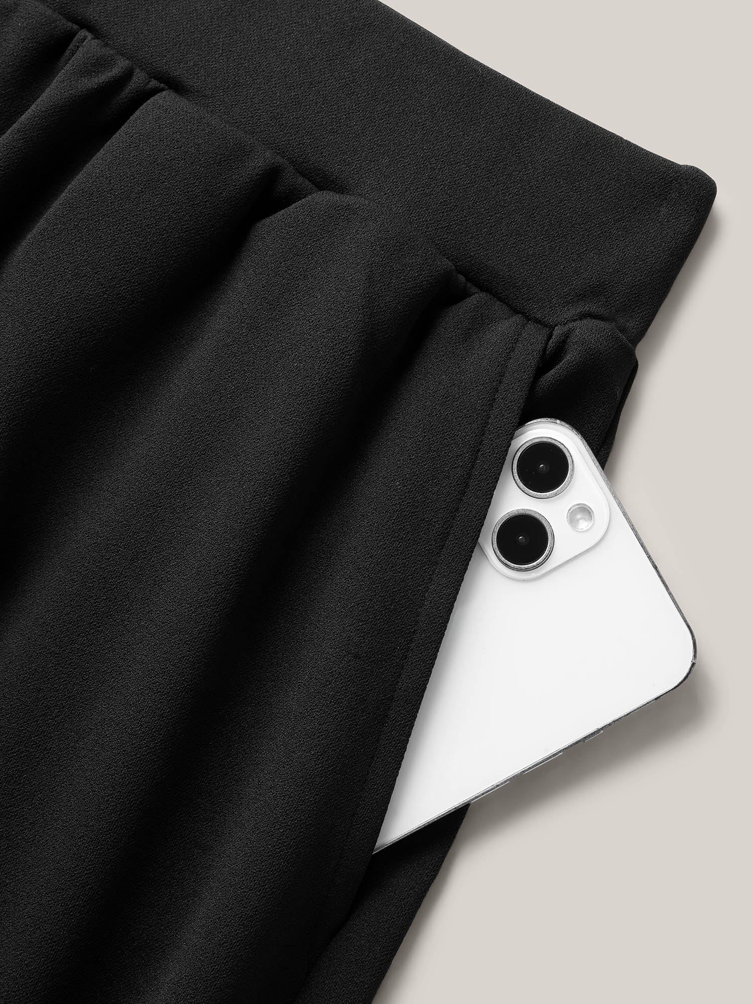 Floral Lace Hem Wide-Leg Pants