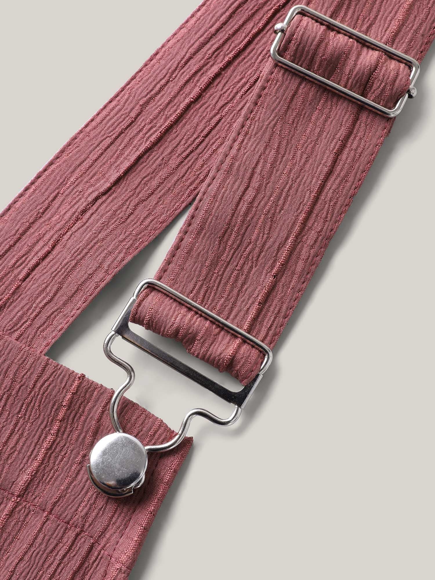 Overall Straps Textured Midi Dress