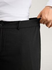 Floral Embroidered Hem Wide-Leg Pants