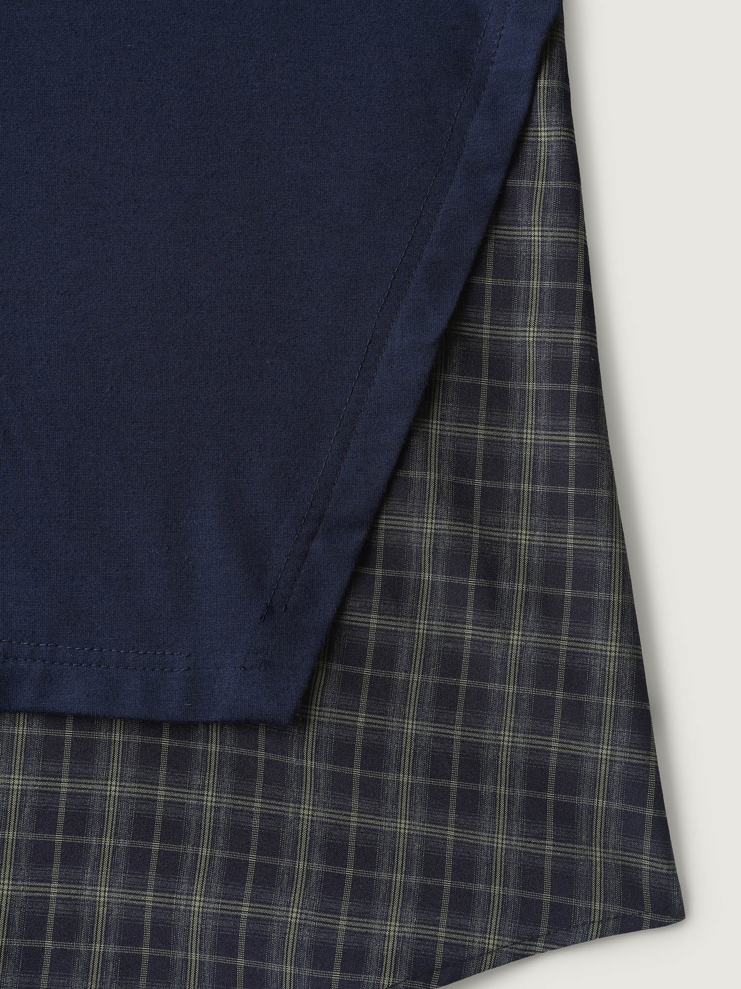 2-in-1 A-line Plaid Sweater Shirt Top