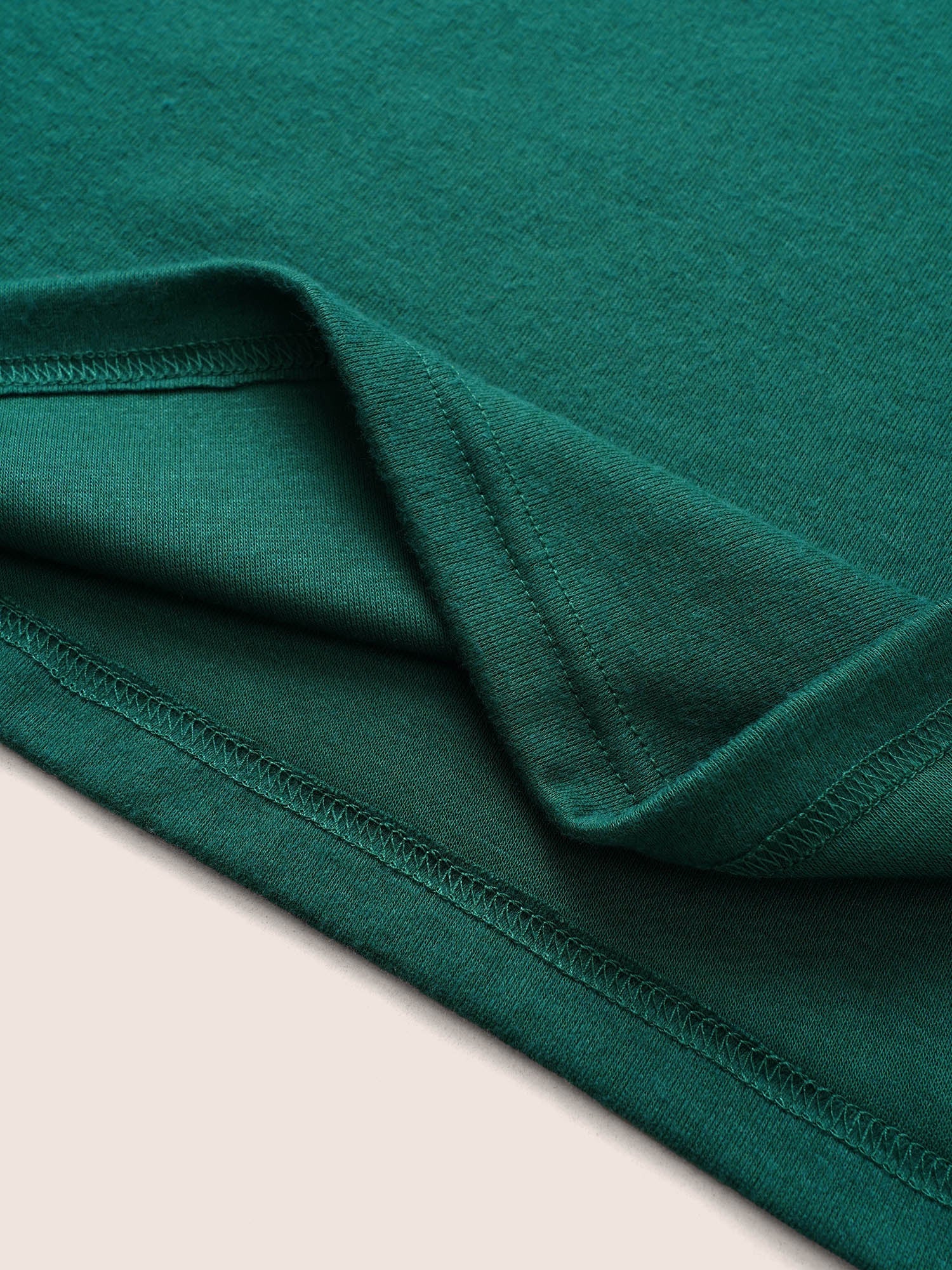 Solid Plants Guipure Lace Gathered T-shirt