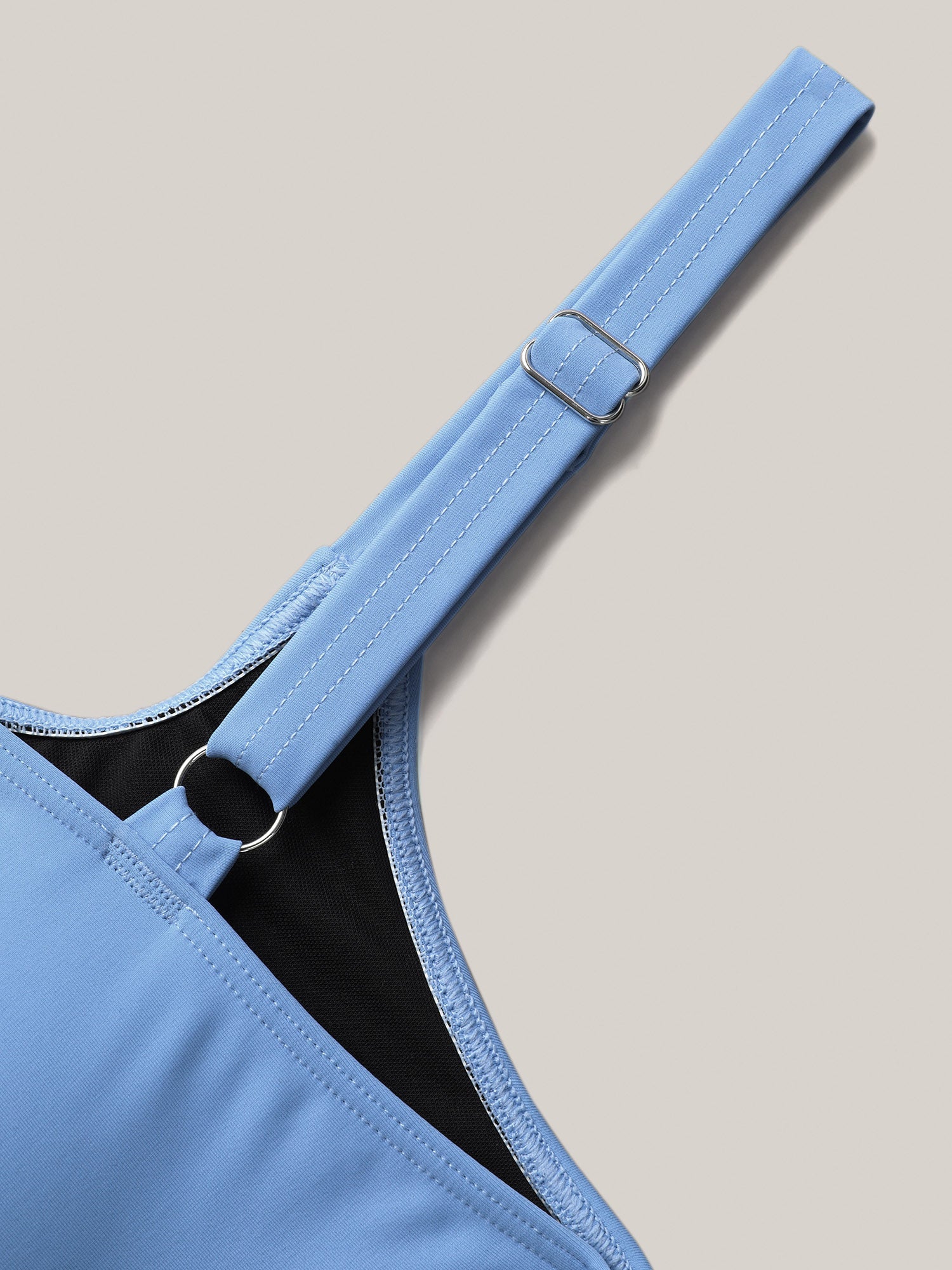 Color Block Ruffled Flared Swim Top