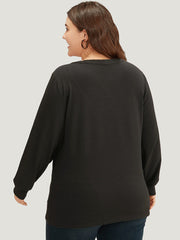 Solid Cut Out Sweatshirt