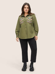 Bandana Embroidered Patched Pocket Jacket