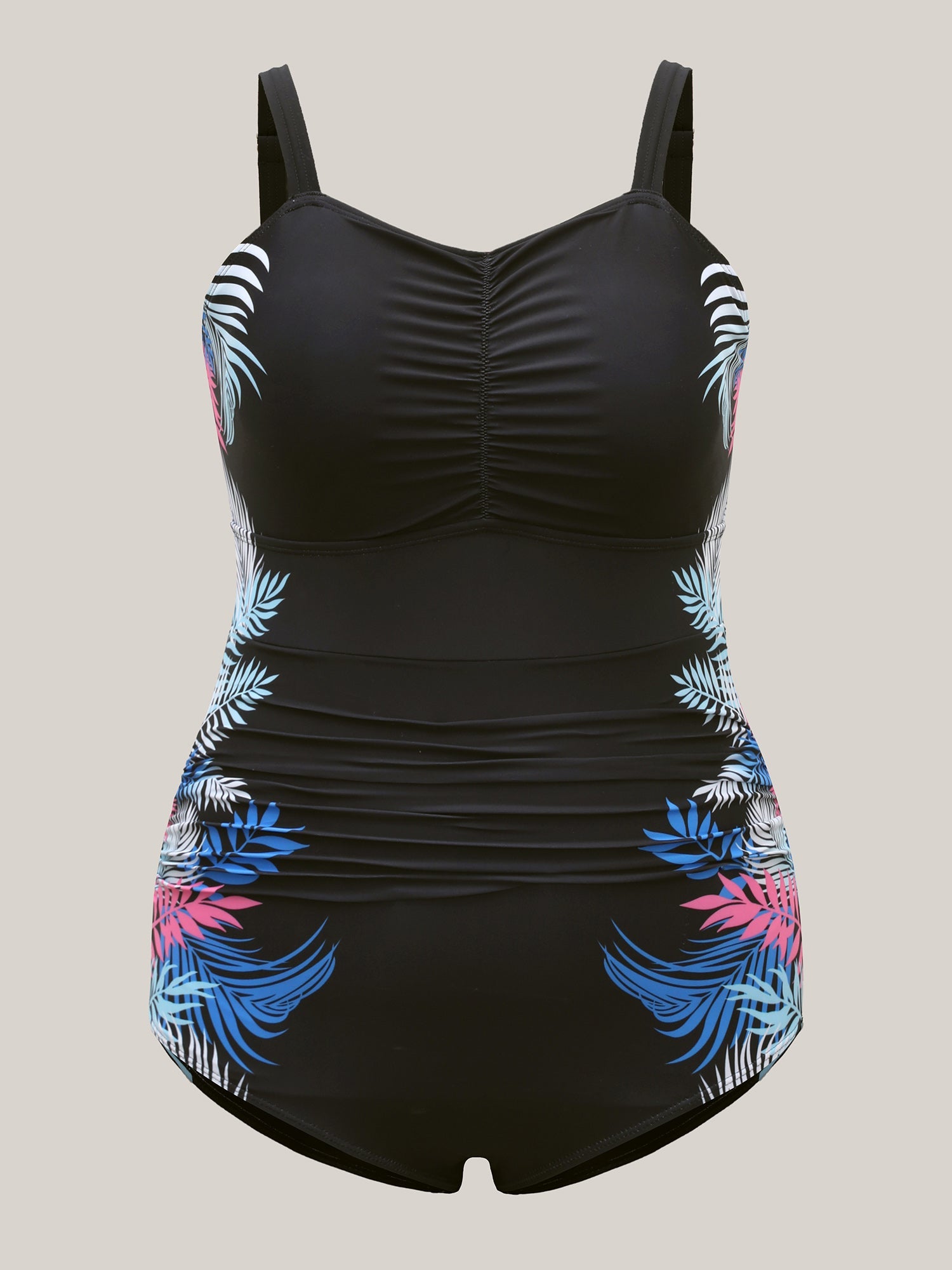 Floral Pattern Sweetheart Neck One-Piece Swimsuit