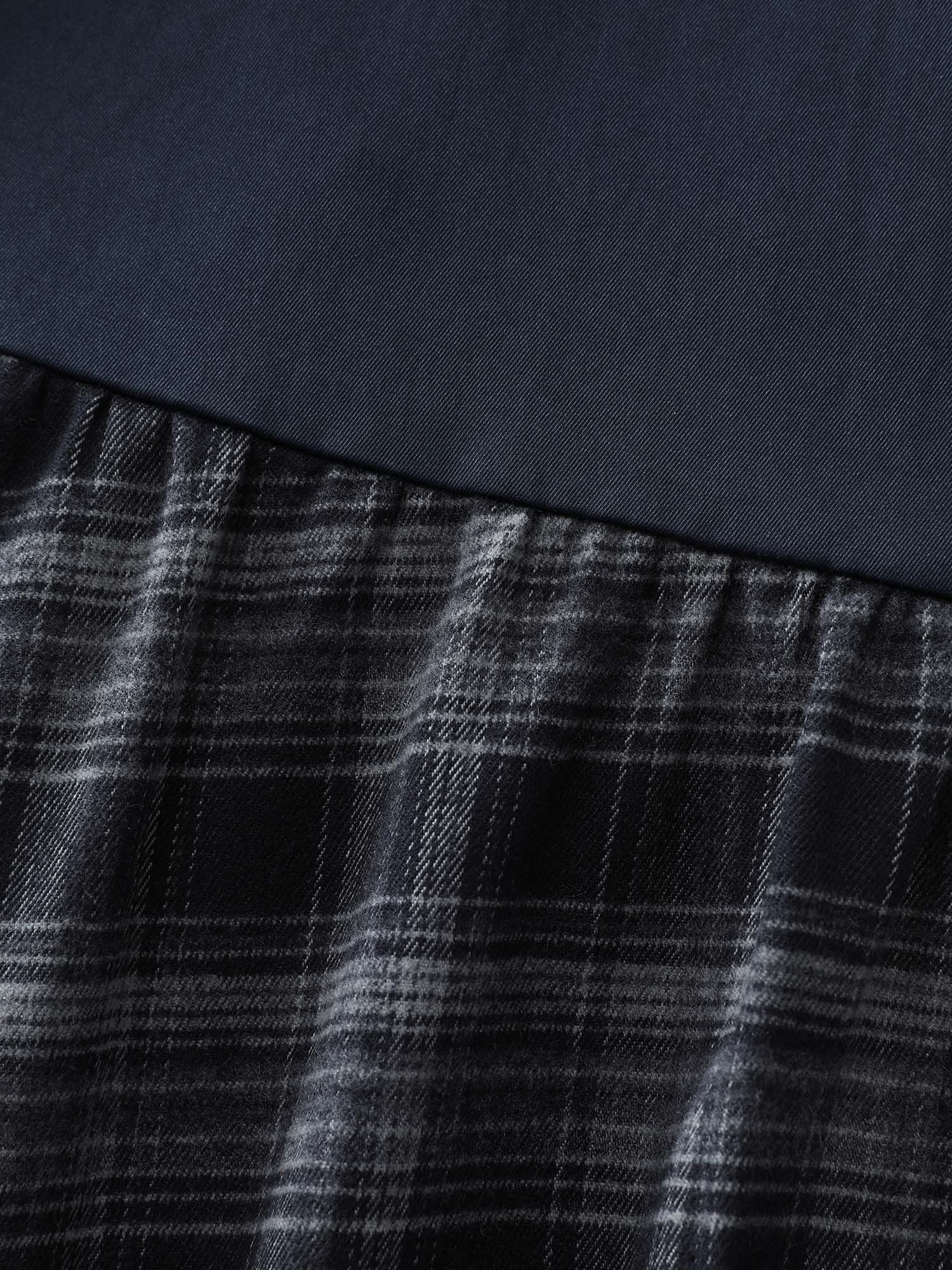 Checkered Zipper Front Pockets Jacket