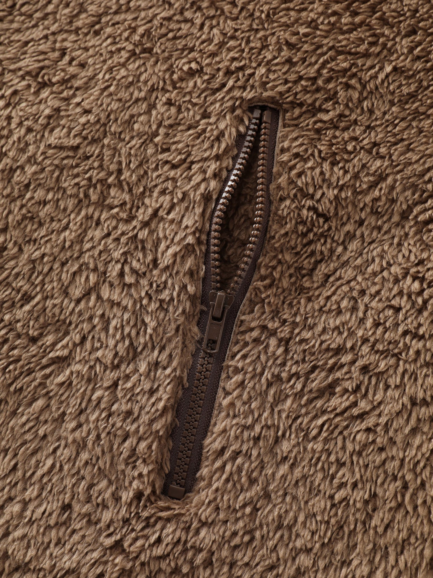 Furry Textured Color Contrast Pockets Jacket