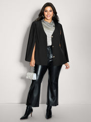 Cape Style Buttons V-Neck Blazer