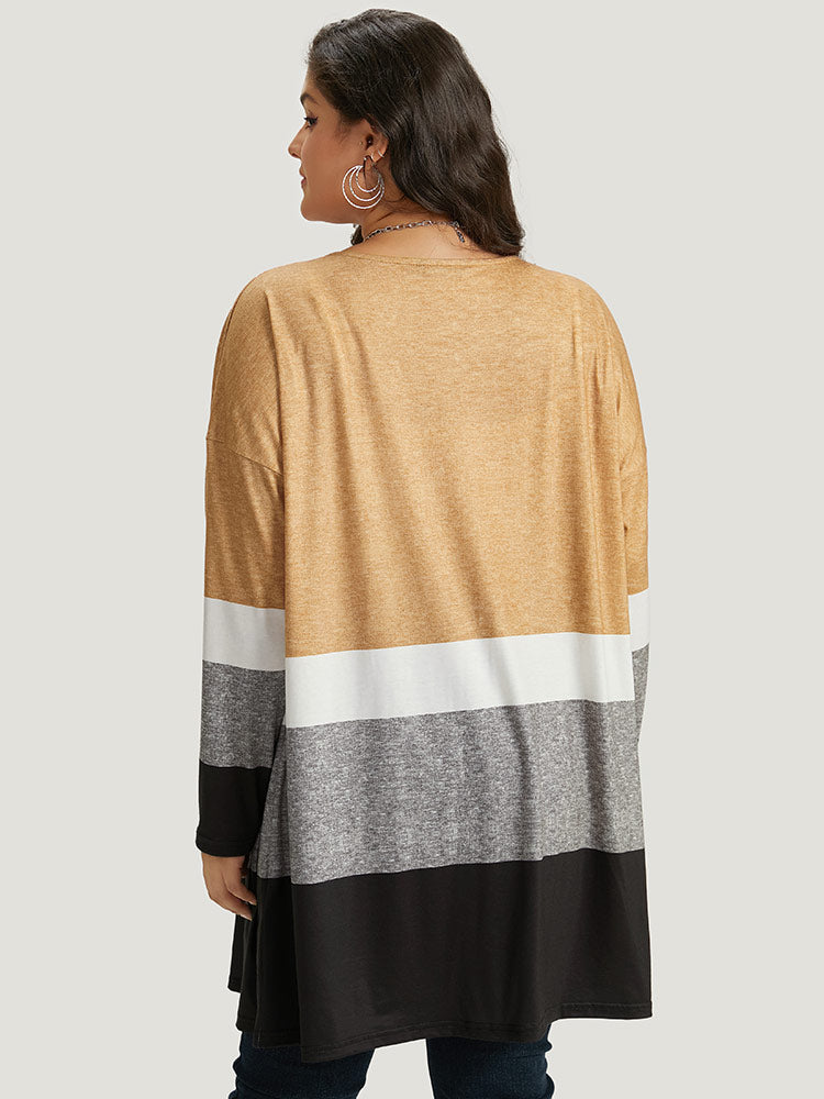 Halloween Anti-Wrinkle Colorblock Contrast Pocket Open Front Kimono