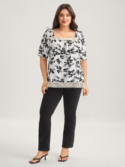 Silhouette Floral Lace Detail Blouse