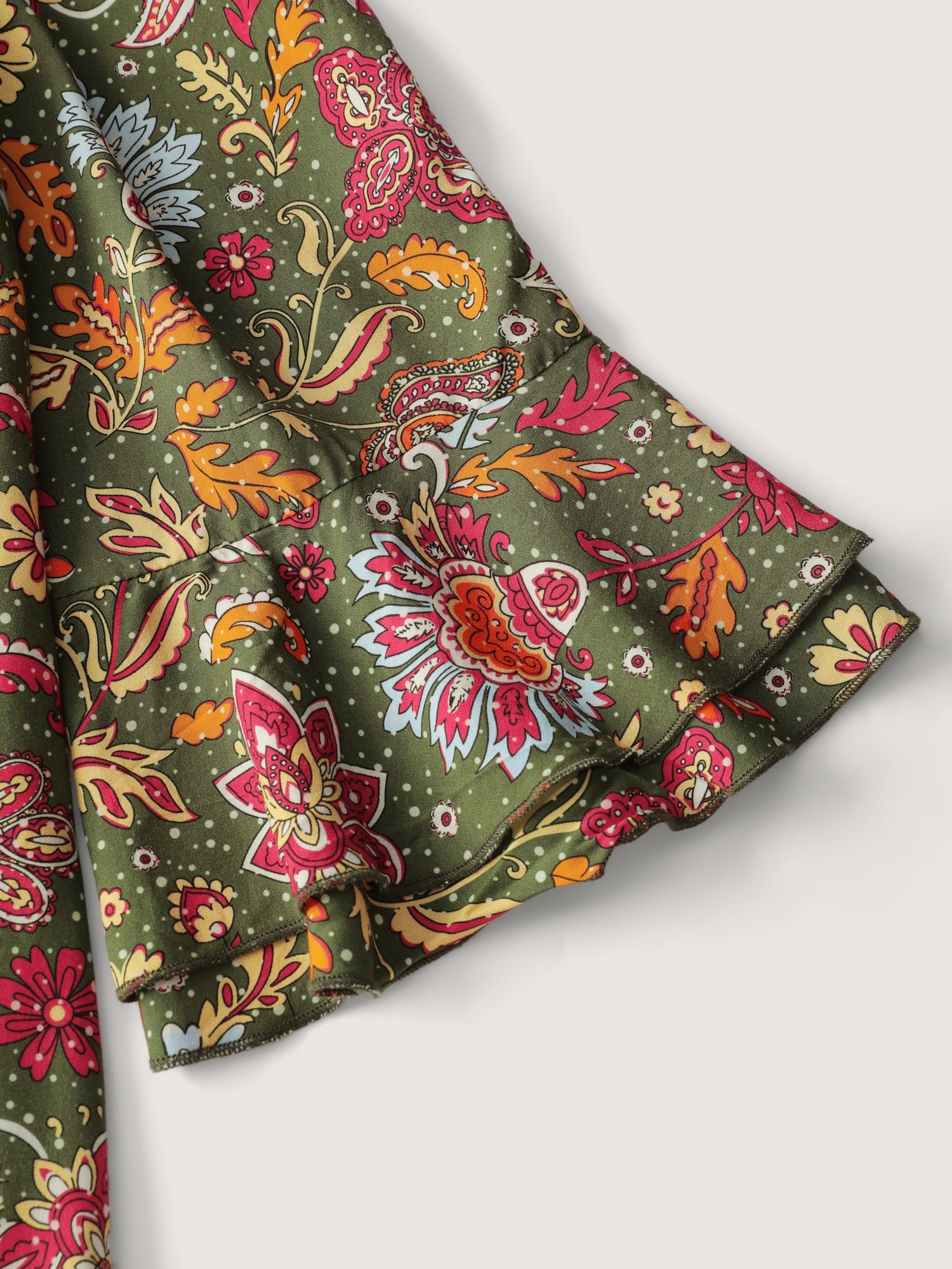 Floral Print Pleated Waist Maxi Dress