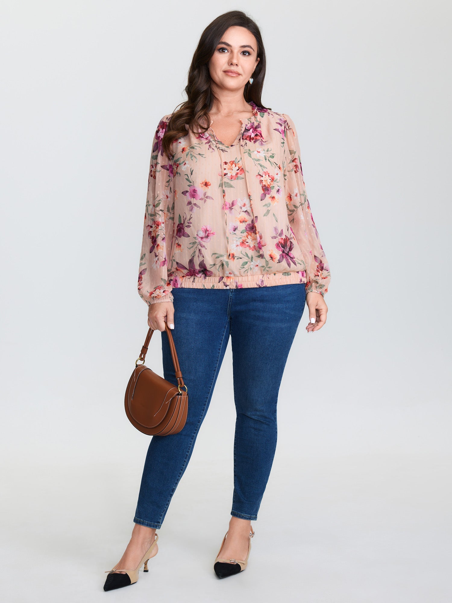 Soft Romance Stretchy Hem Blouse