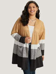 Halloween Anti-Wrinkle Colorblock Contrast Pocket Open Front Kimono