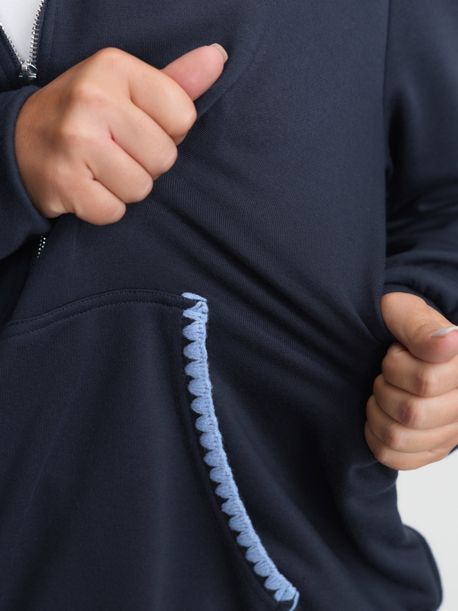 Stretchy Color Contrast Zipper Jacket