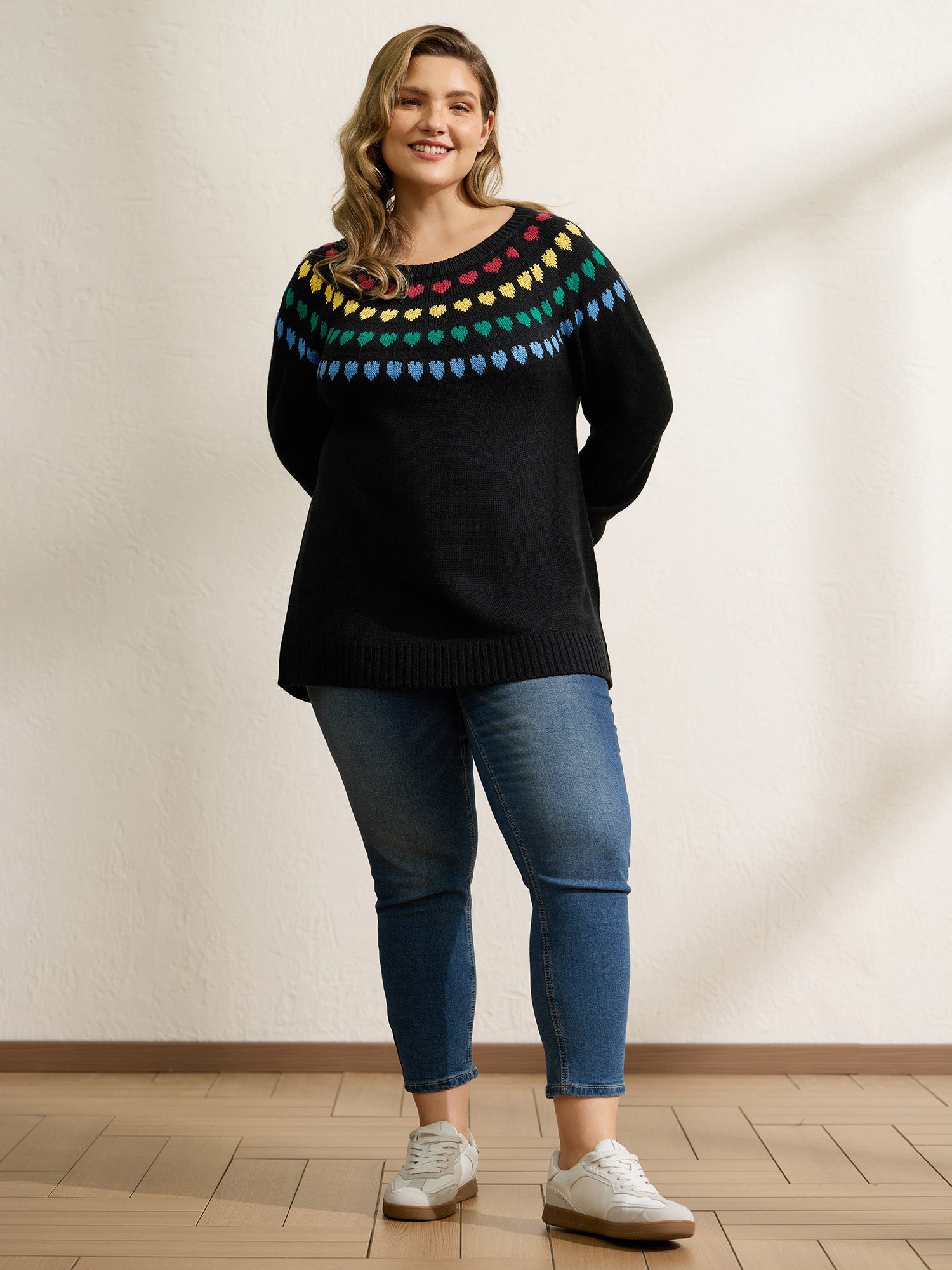 Fair Isle Hearts Yoke Pullover