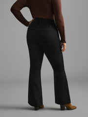 Black Wash Buckle Detail Bootcut Jeans