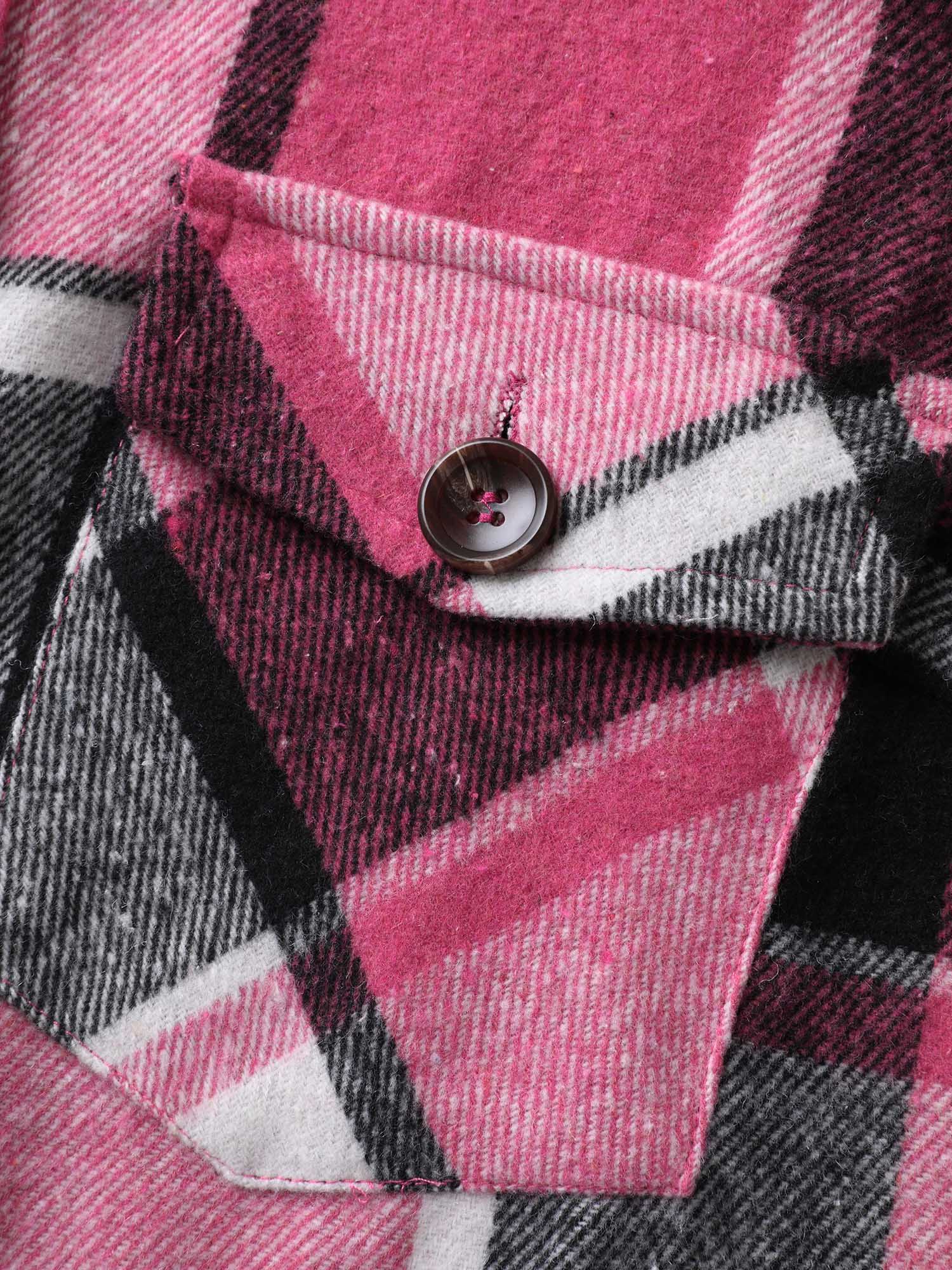 Plaid Flap Detail Sleeveless Jacket