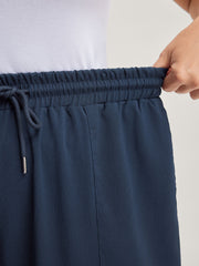 Side Slit Waist-Drawstring Jogger Pants