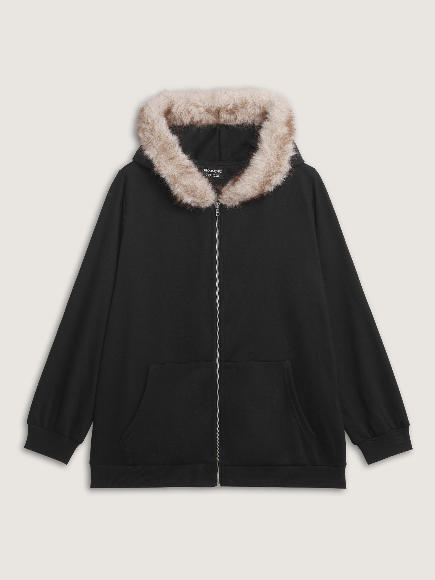 Fur Collar Stretchy Zipper Jacket