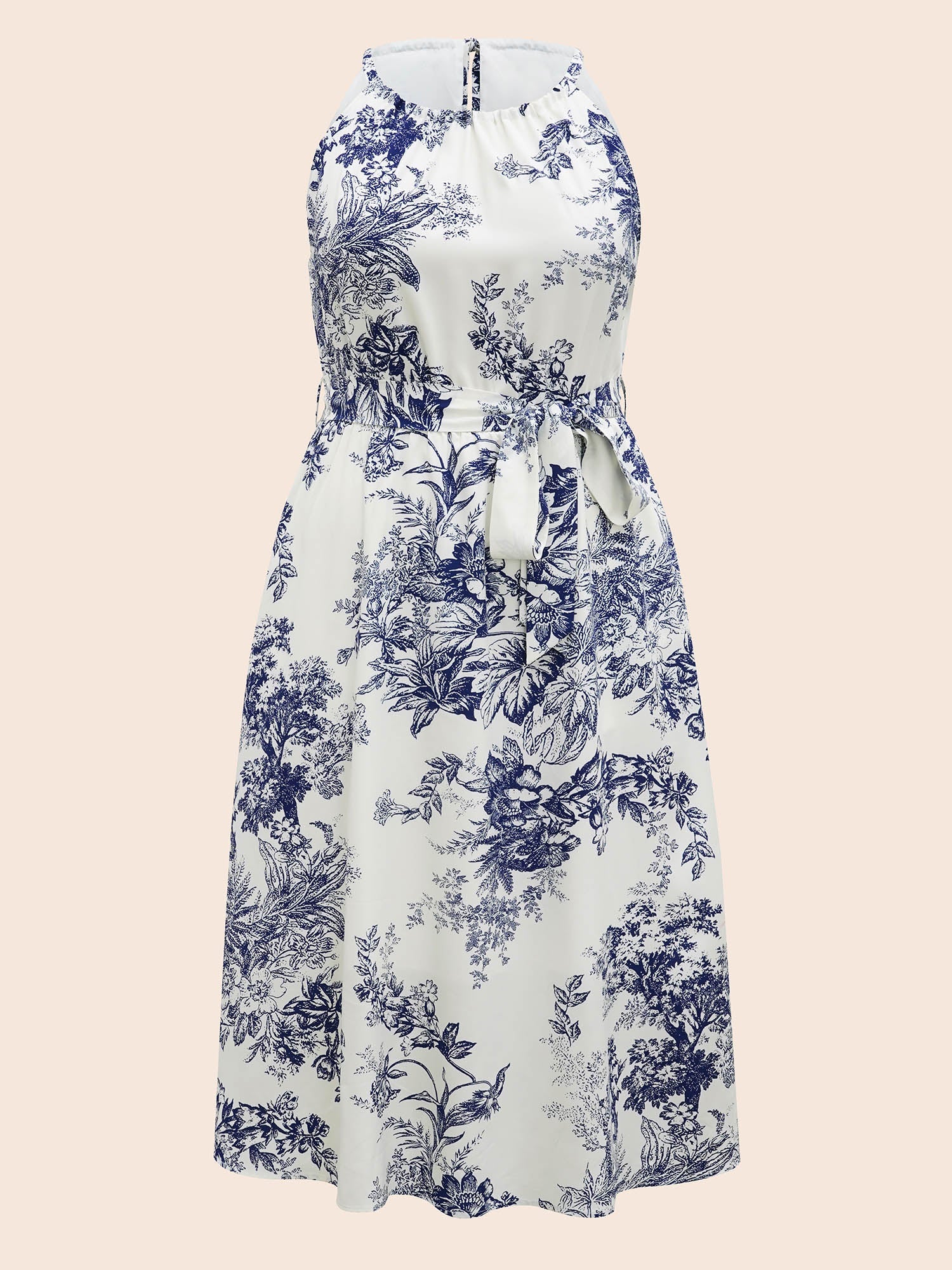 Spring Time Florals Sleeveless Midi Dress