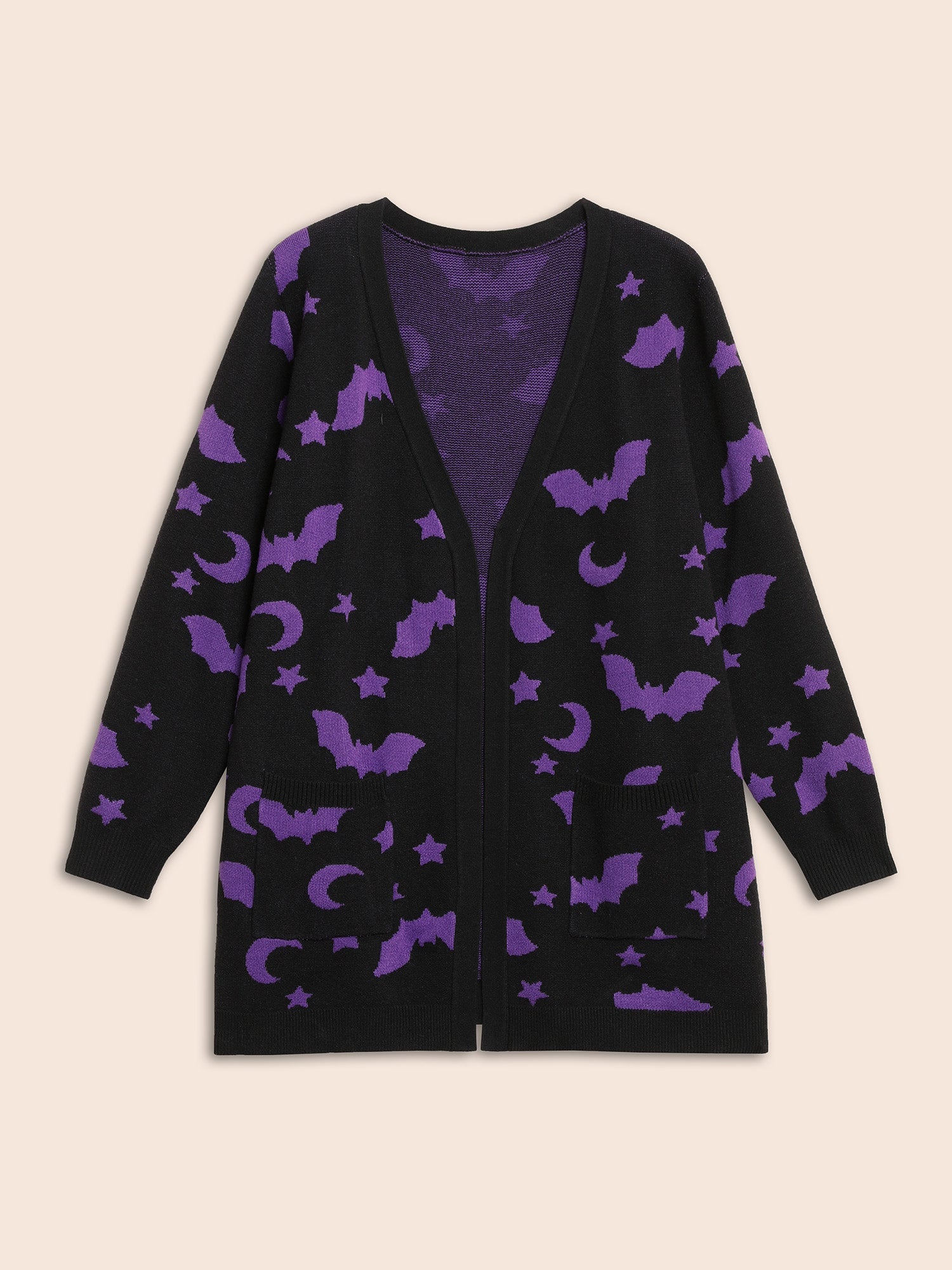 Bat Printed Jacquard Cardigan