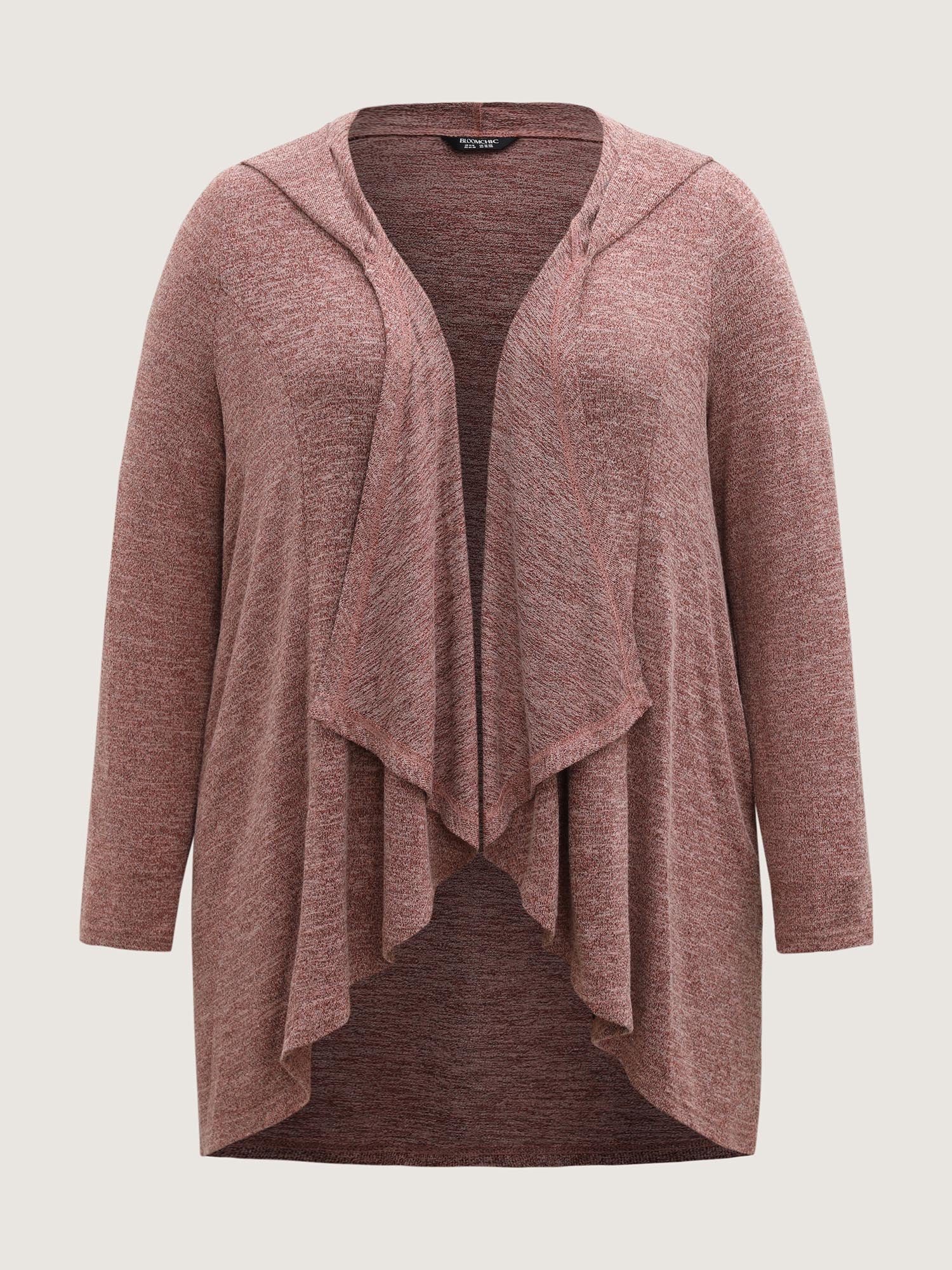 Asymmetrical Hem Front-Open Hooded Jacket