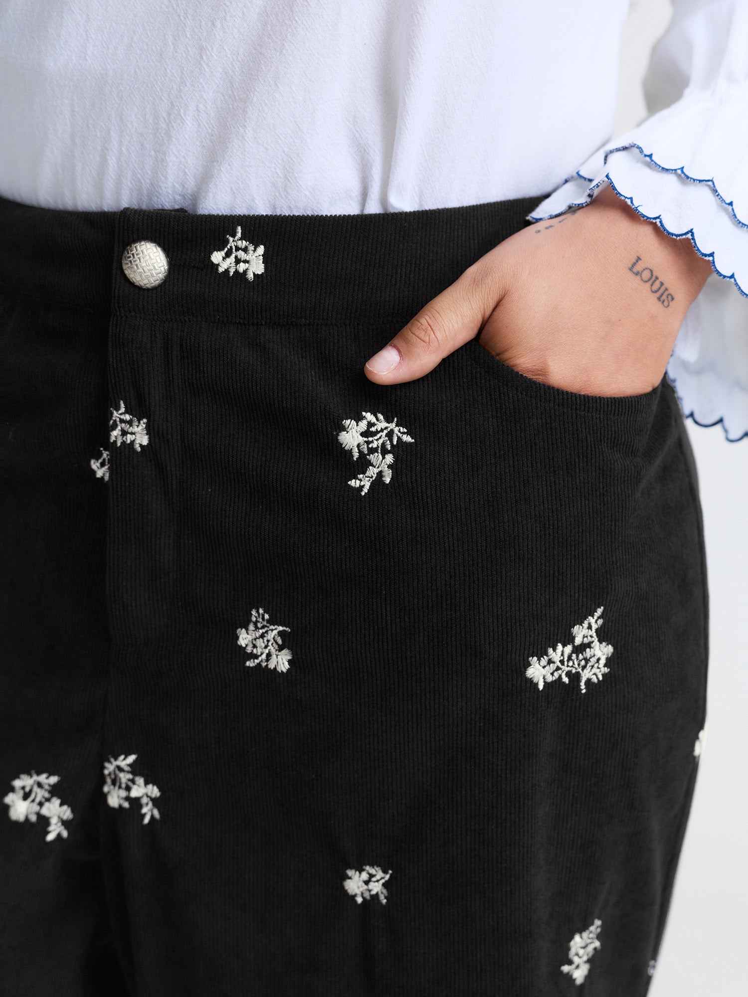 Floral Print Slit Hem Flared Pants