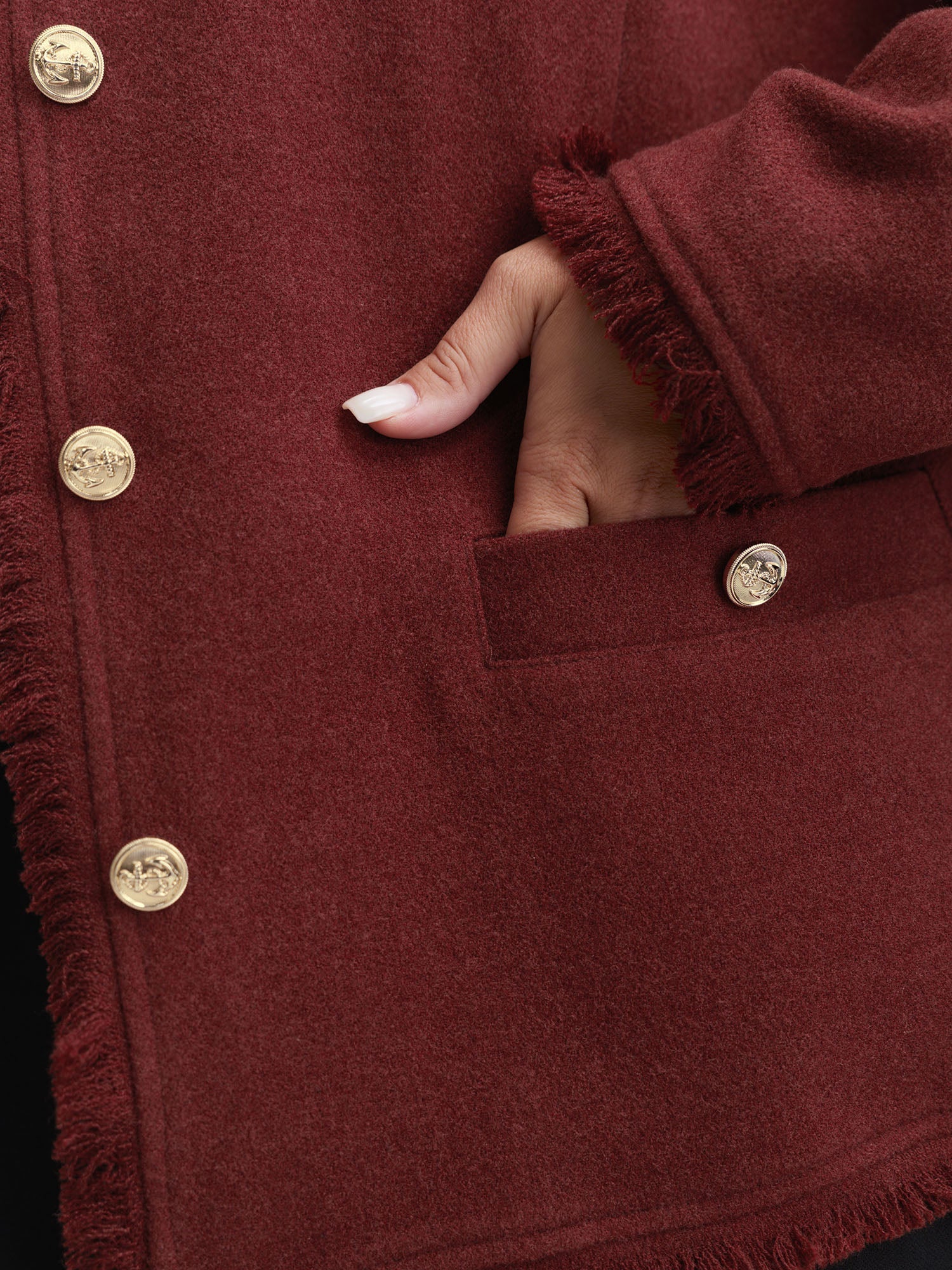 Frayed Edges Button-Down Jacket