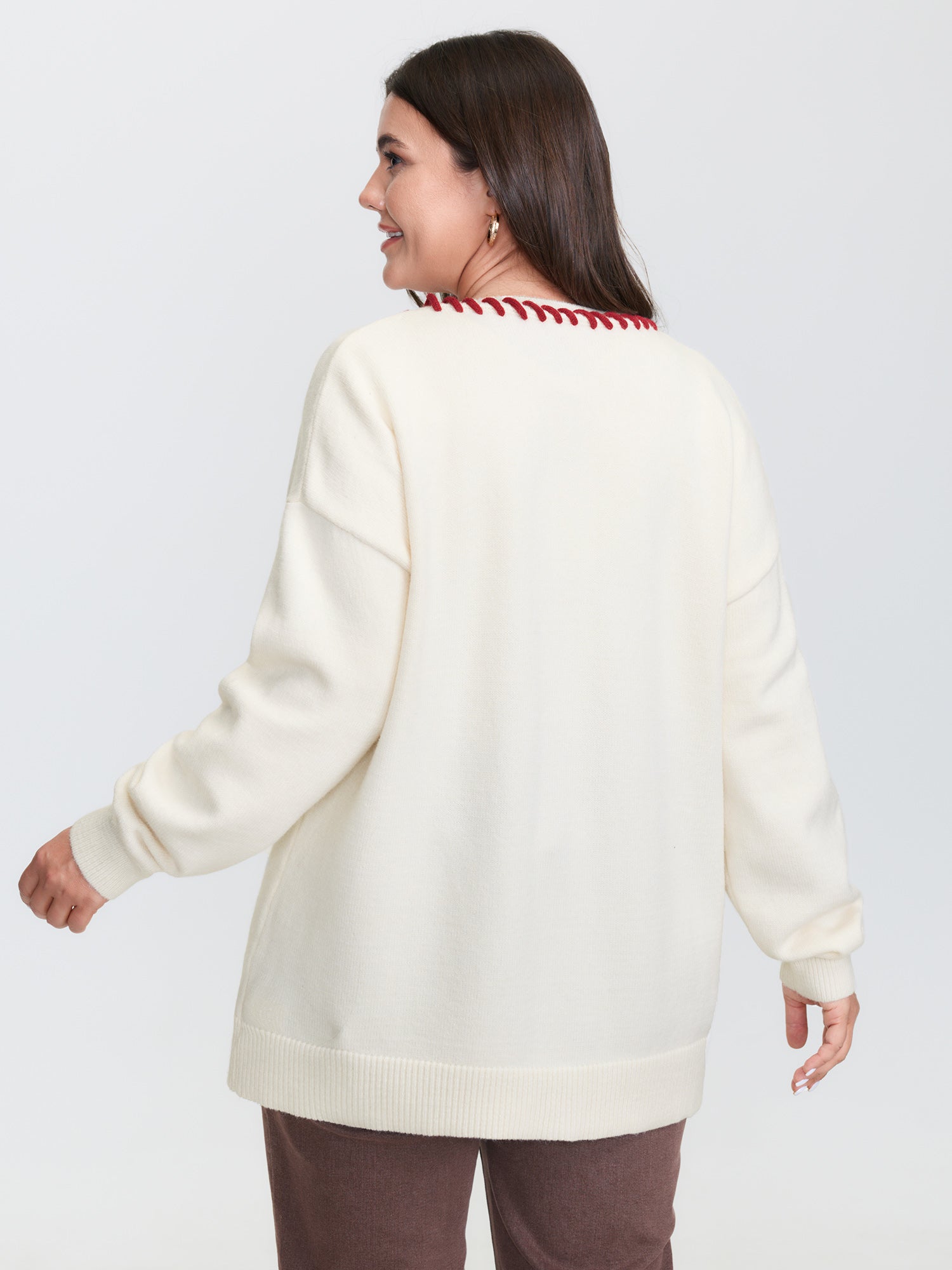 Floral Handmade Stitches Jacquard Knit Cardigan