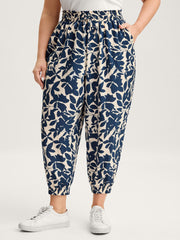 Silhouette Flower Waist-Tie Jogger Pants