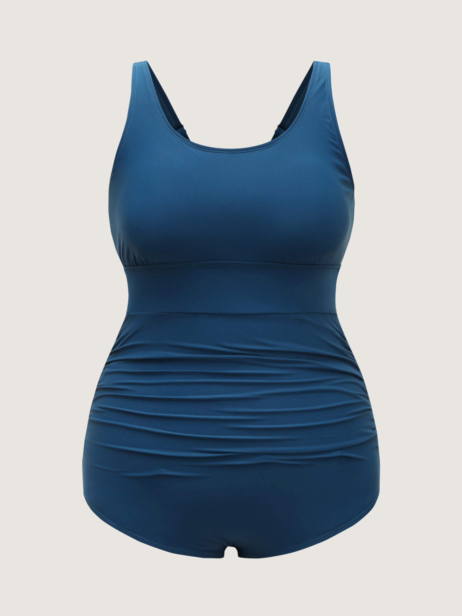 Ruched Solid One-Piece Swimsuit