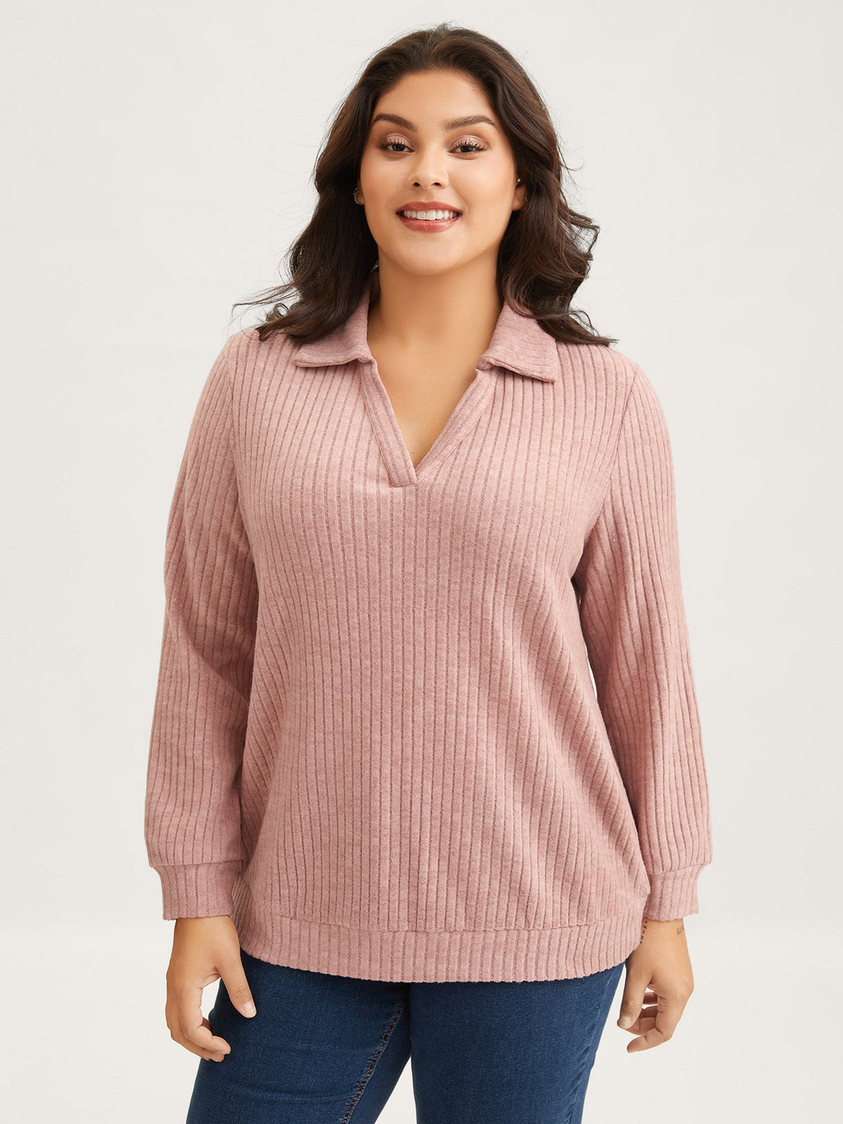 Solid Pit Strip Stretch Sweatshirt