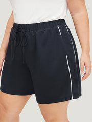 Plain Seam Detail Pocket Knotted Shorts