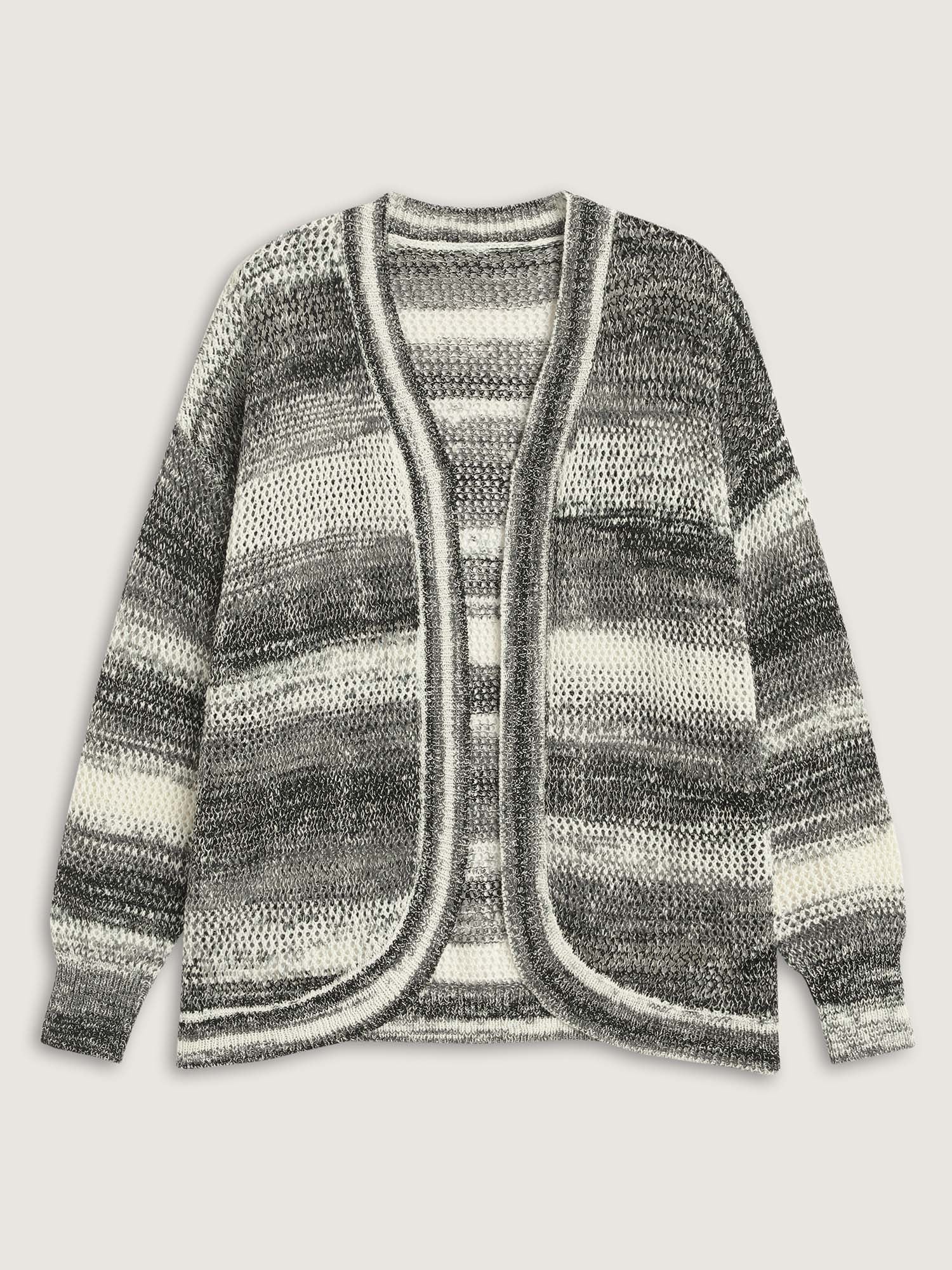 Heather Monochrome Striped Lightweight Cardigan