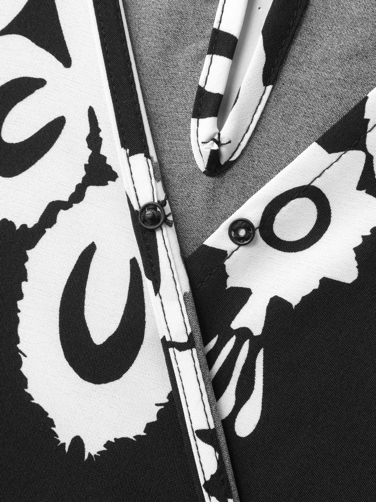 Boho Print Shirred Waist Surplice Jumpsuit