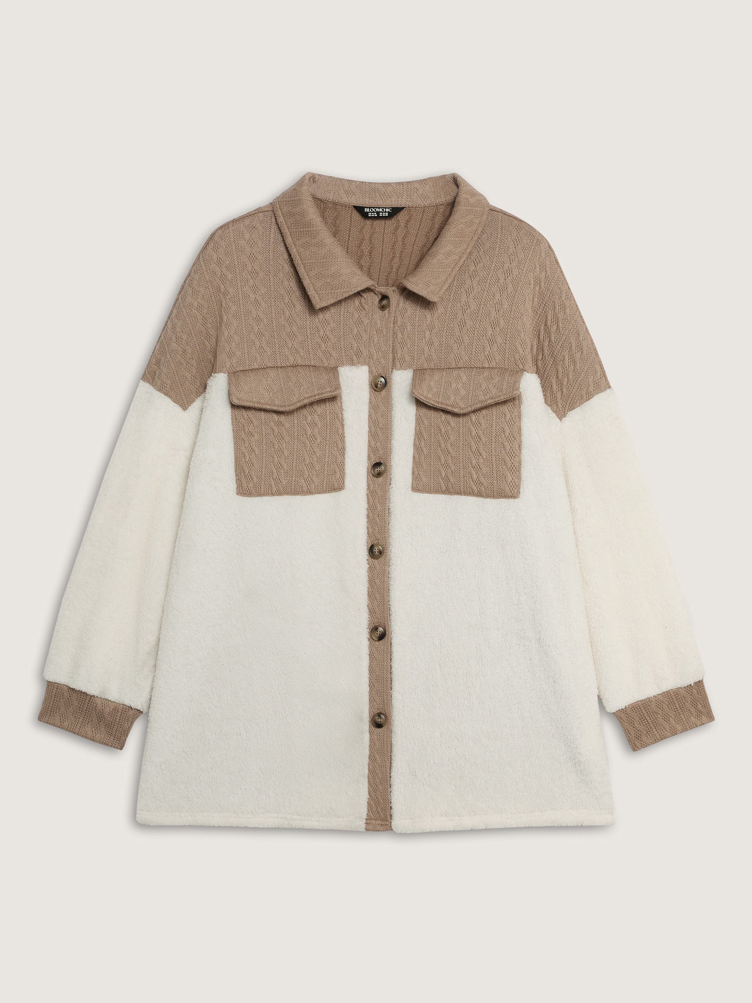 Colorblock Chest Pockets Button Jacket