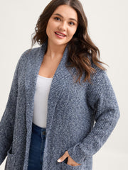 Shawl Collar Heather Pocket Knit Cardigan