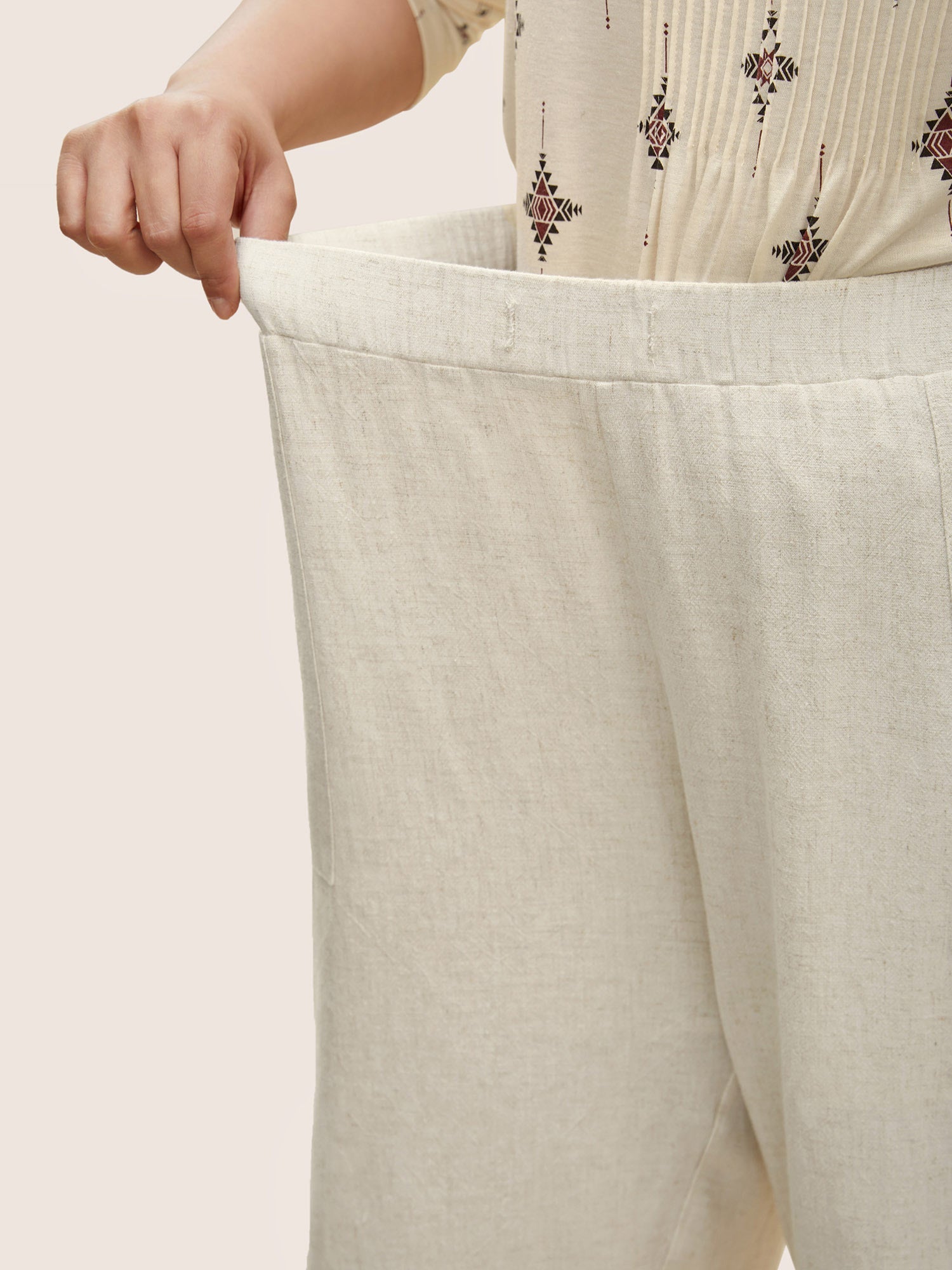 Solid Elastic Waist Ties Harem Pants