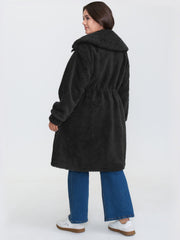 Faux Shearling Zipper Pockets Jacket