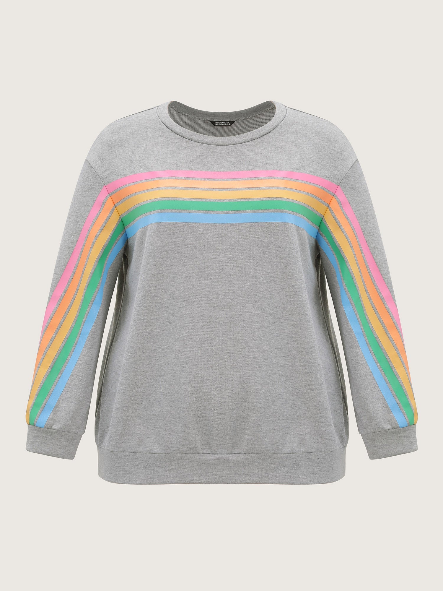 Soft Rainbow Print Round Neck Lounge Top