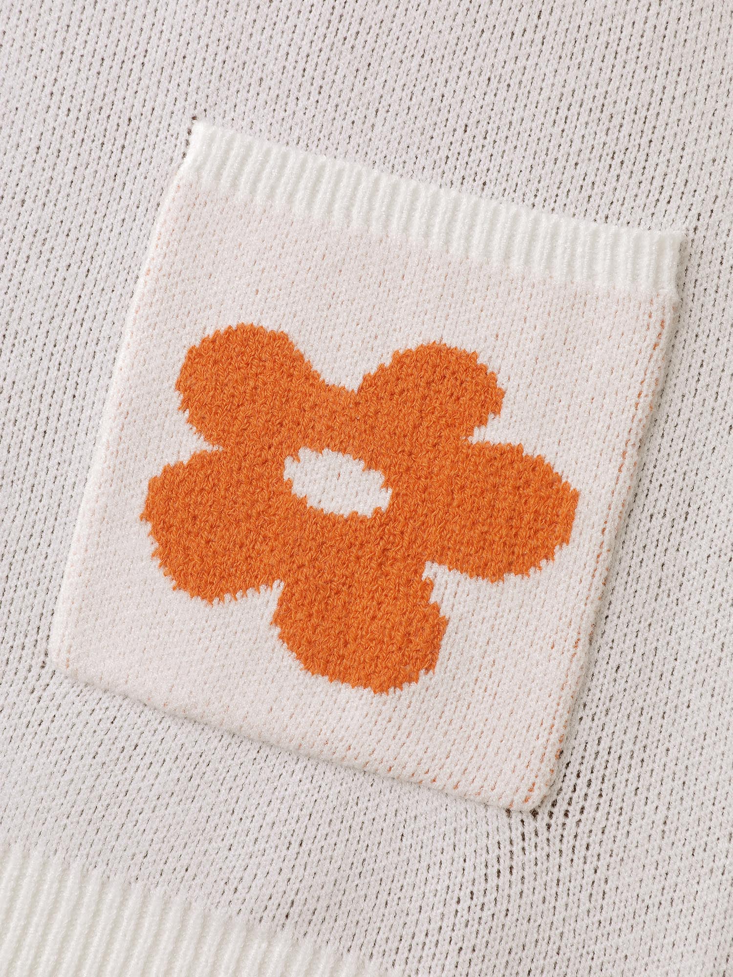 Floral Print Pockets Button-Front Knit Cardigan