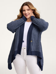 Textured Contrast Edge Hooded Jacket