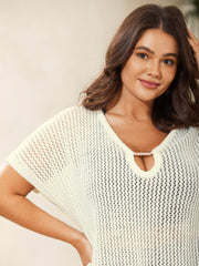 Slit Cut-Out Metal Ring Swim Cover-Up