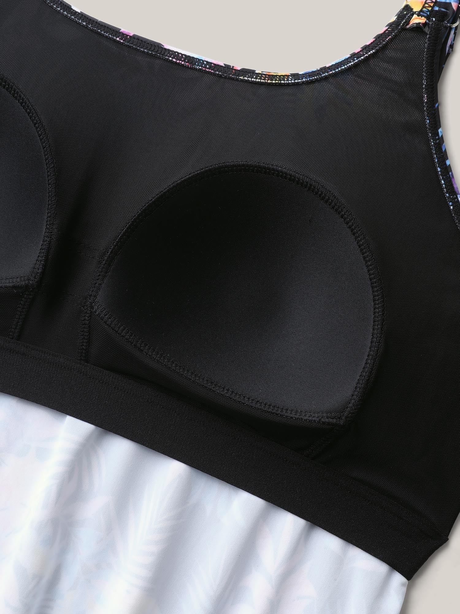 Tropical Print Slit One-Piece Swimsuit