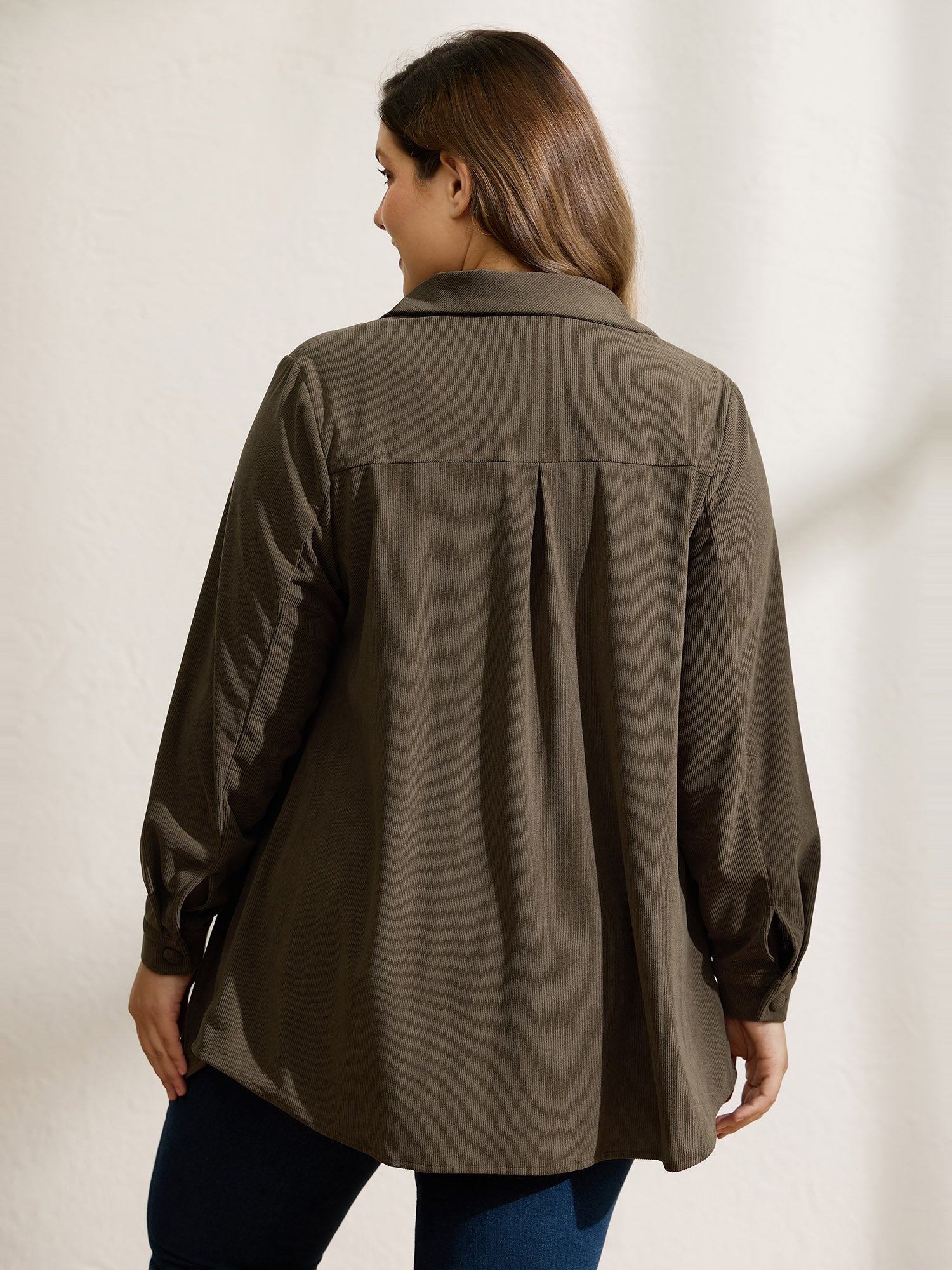 Textured Fringe Button Down Jacket